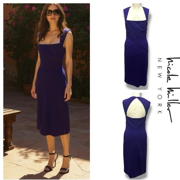 Nicole Miller Dresses & Skirts - 150 Nicole Miller | USA. NWOT. Royal Purple Cutout Sheath Dress (Size 10)